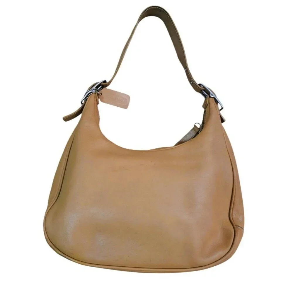 Coach Women's Vintage Zoe Tan leather Shoulder Hobo Bag Purse 9342
